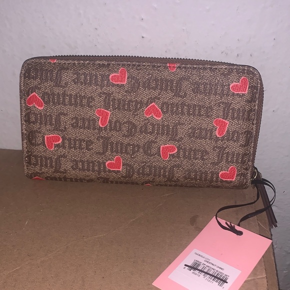 Juicy Couture Brown Wallet with Red Heart Accents - Picture 4 of 7